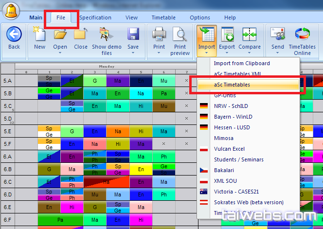 asc timetable software